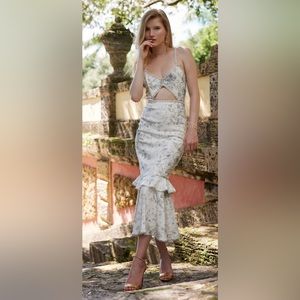 New With Tags | V. Chapman | The Luna Dress in Blue Murano Print | Size 4